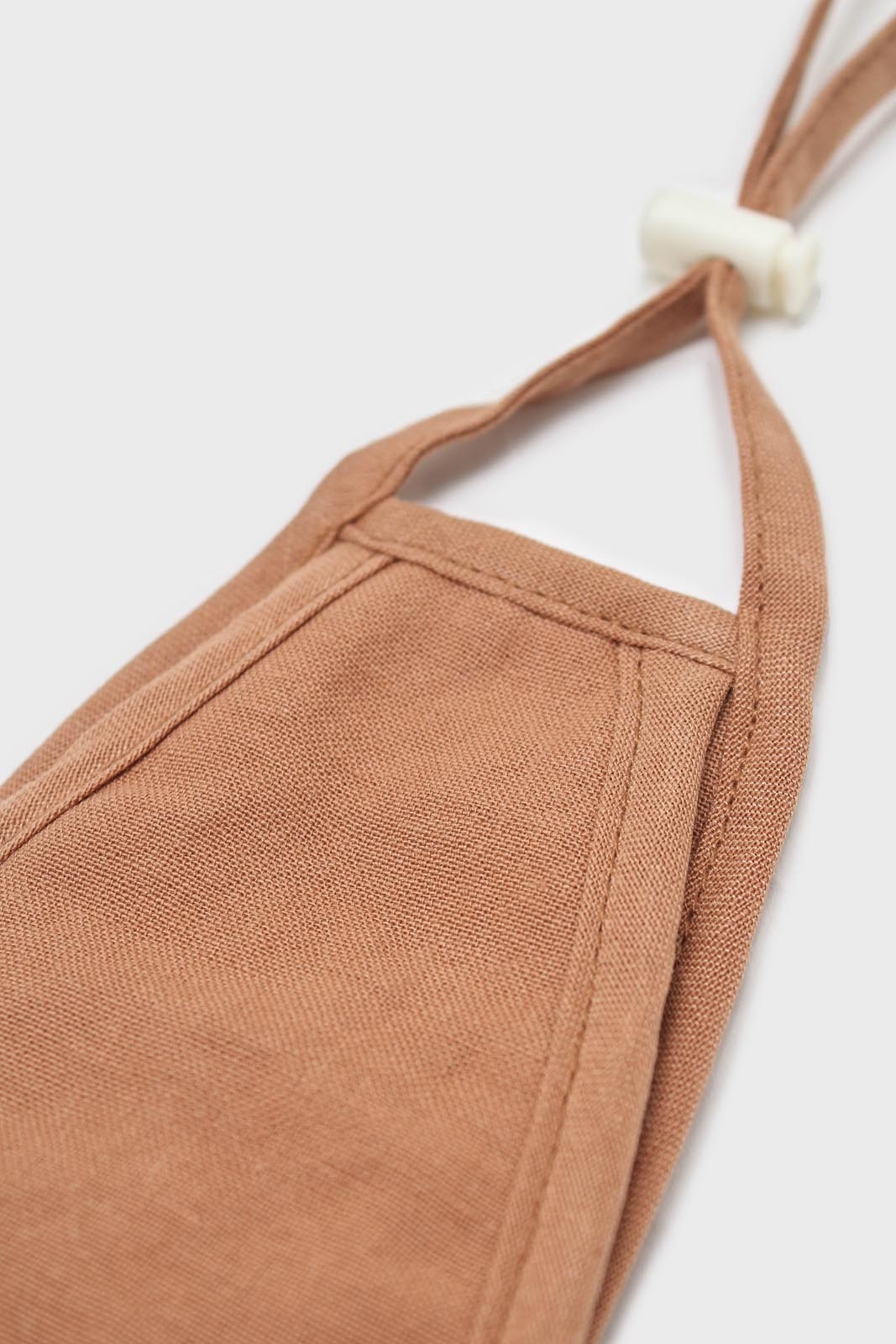 Brown washed cotton face mask_1