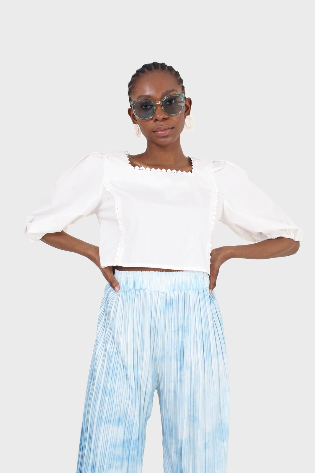 Blue and ivory ribbed tie dye trousers_7