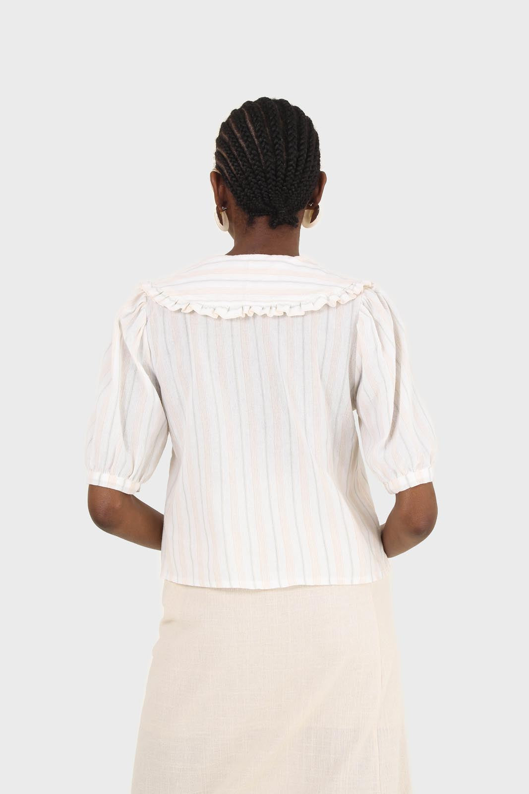 Ivory striped oversized collar blouse_2