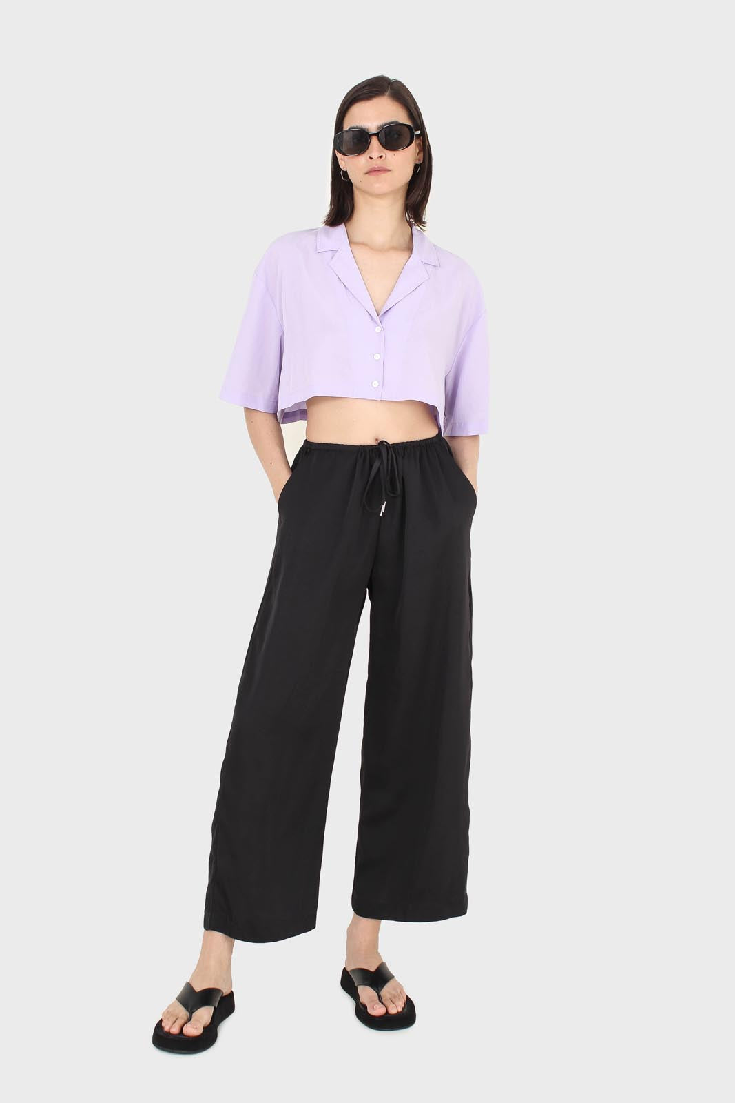 Lilac cropped short sleeved boxy shirt_3