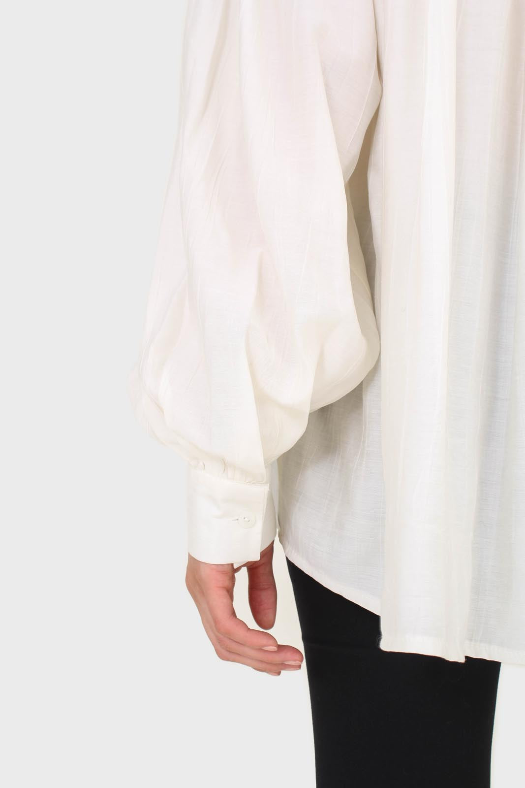 Ivory frill large collar balloon sleeve blouse_6