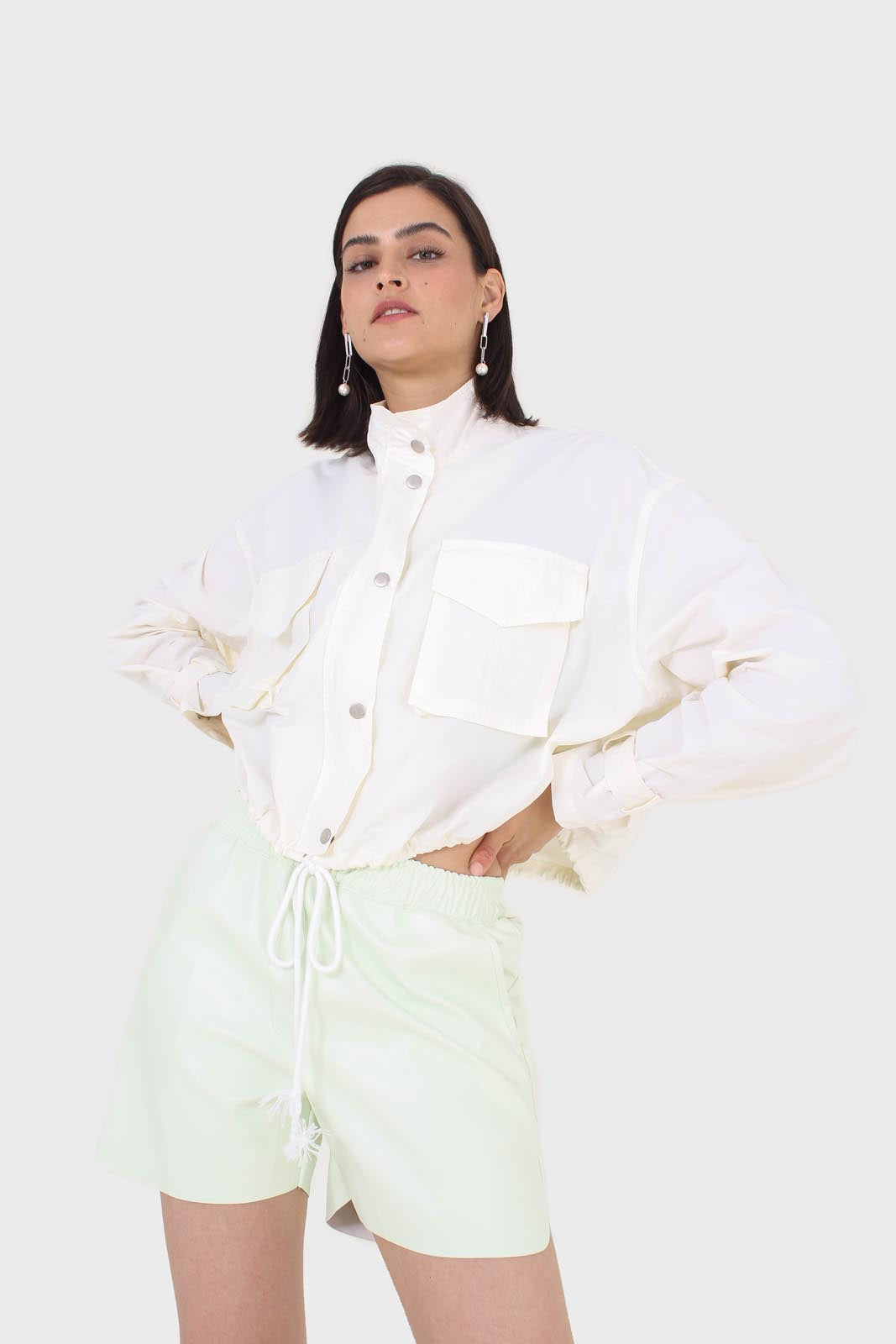 Ivory drawstring patch pocket windbreaker_9