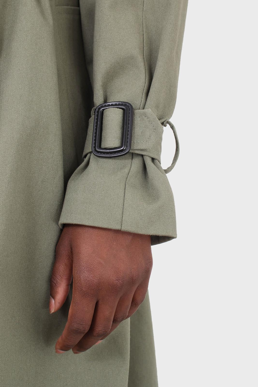 Khaki classic double breasted trench coat_5