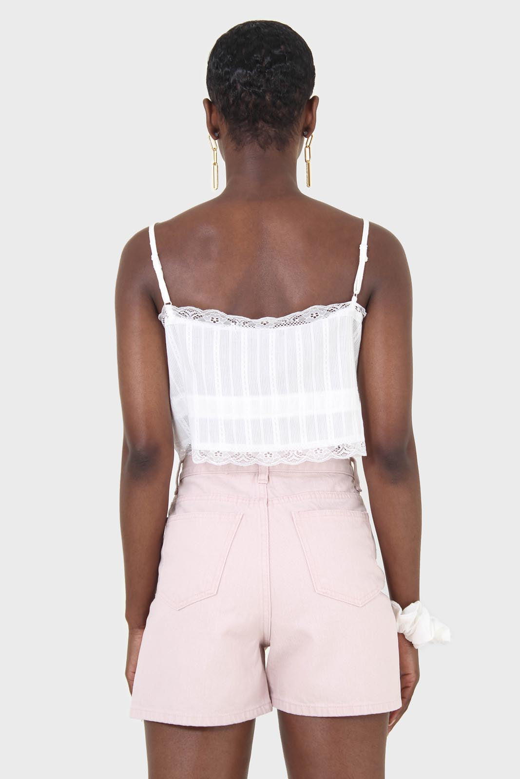 Ivory lace trim button front strappy cami_7