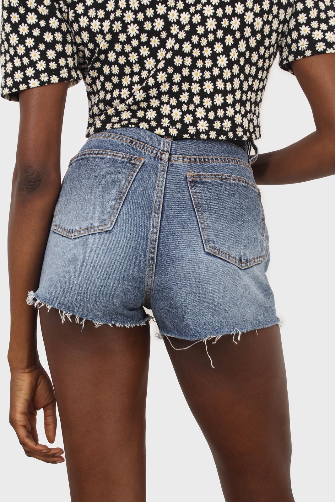 Mid blue denim ripped shorts_6
