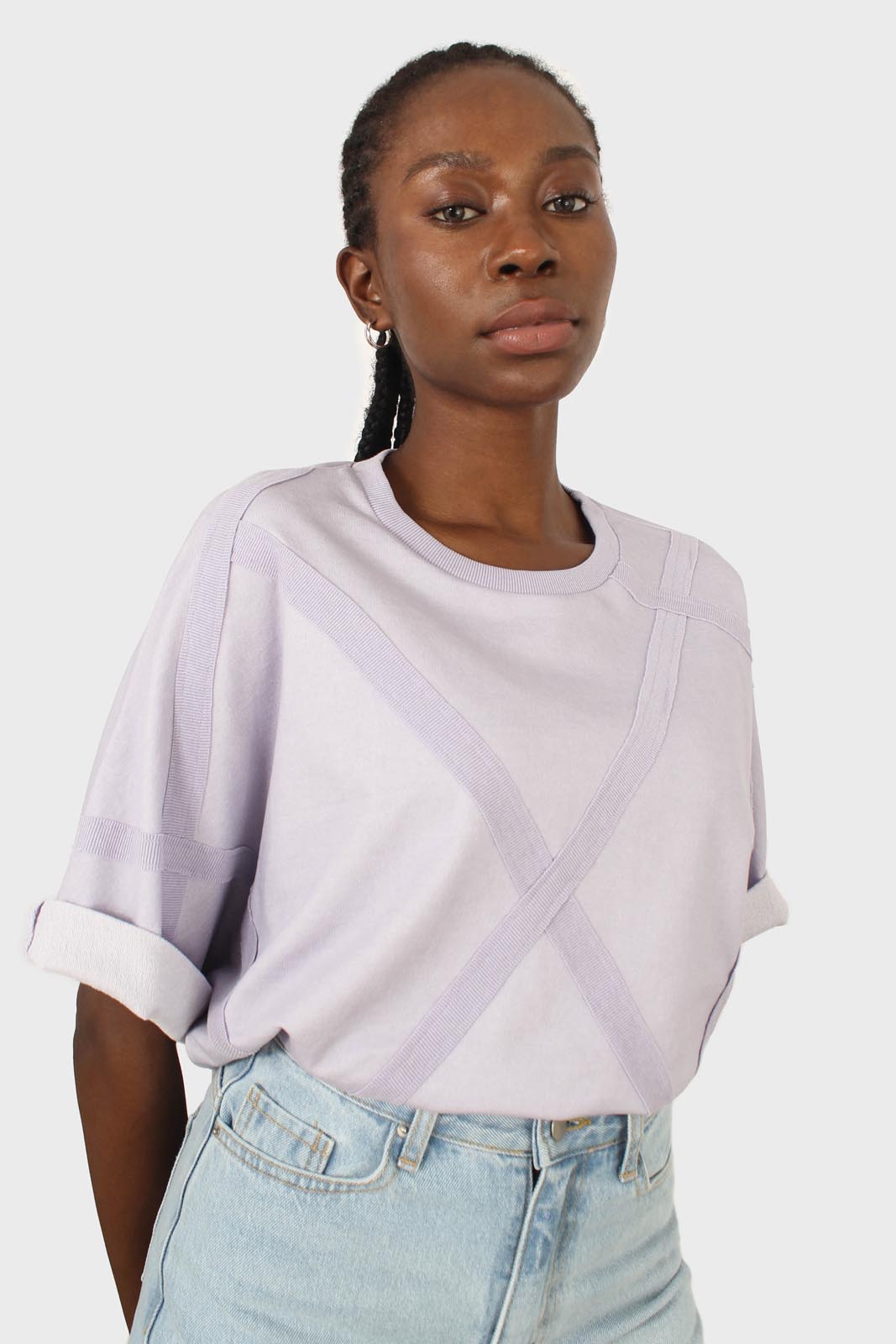 Lilac taped front short sleeved tee_6