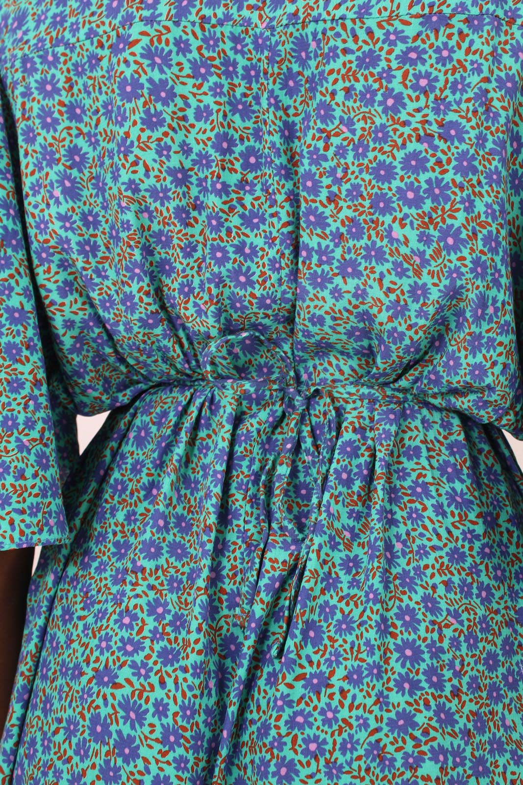 Blue floral print tie back maxi dress_6