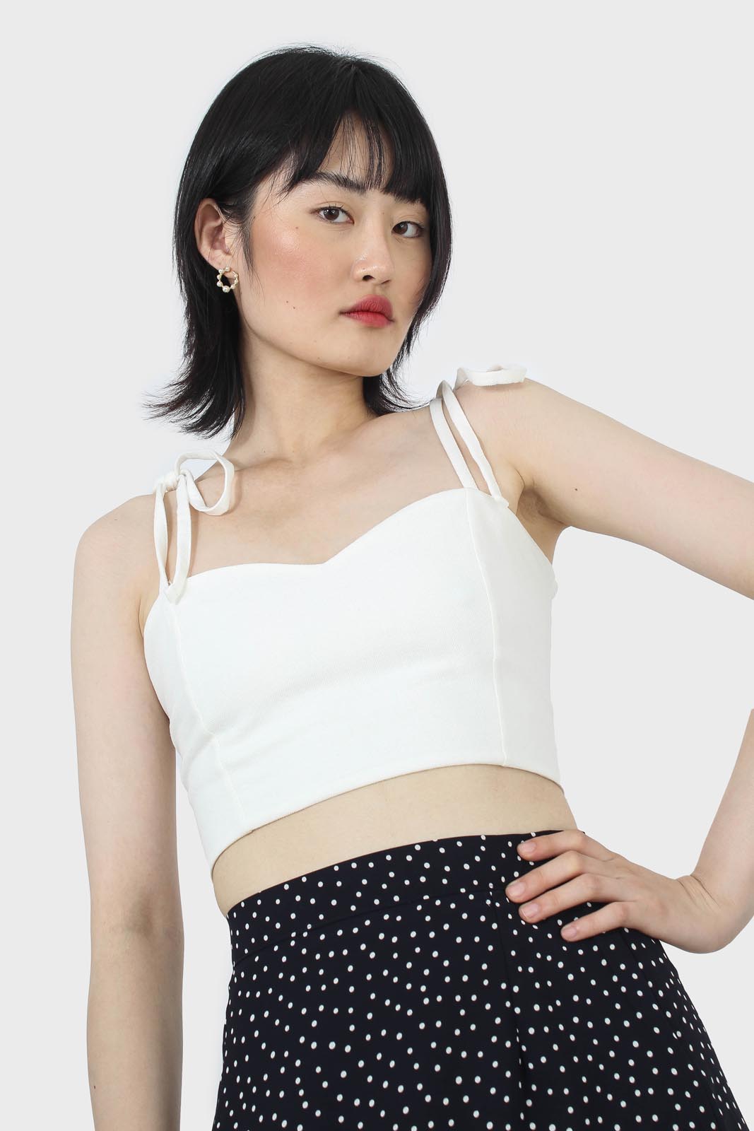 Ivory ruched back tie strap bustier_7