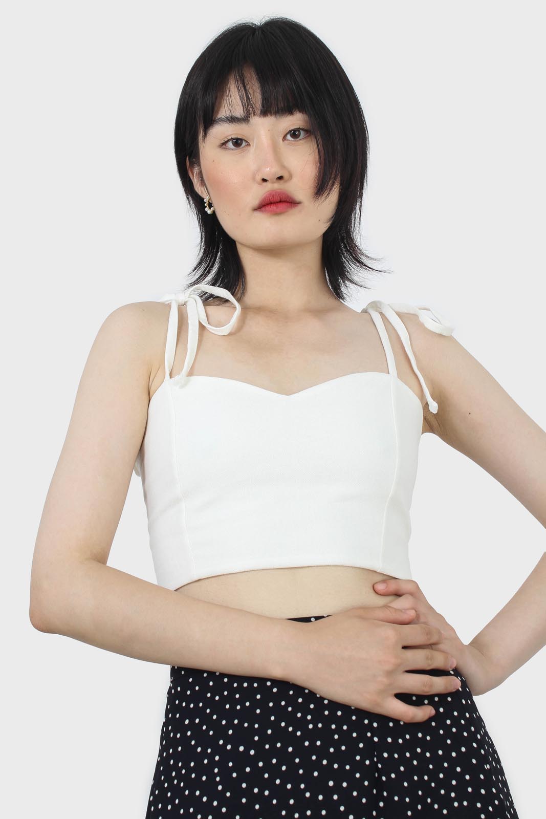 Ivory ruched back tie strap bustier_6