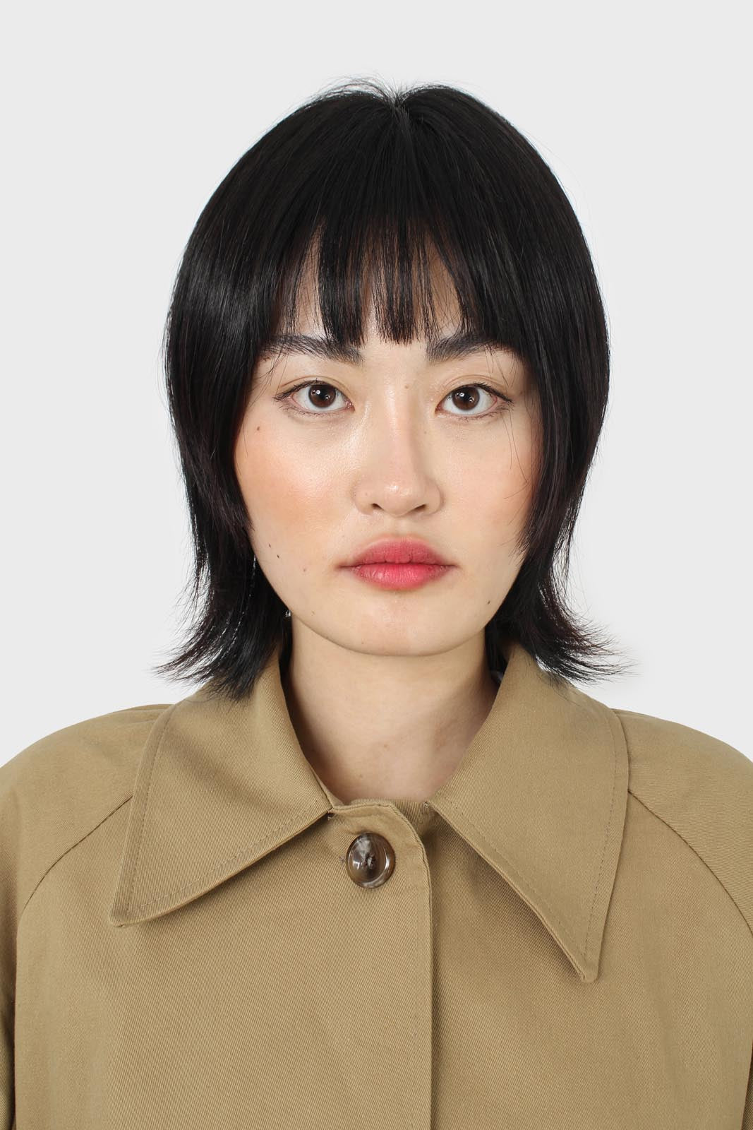 Dark beige single breasted buckle detail trench coat_3