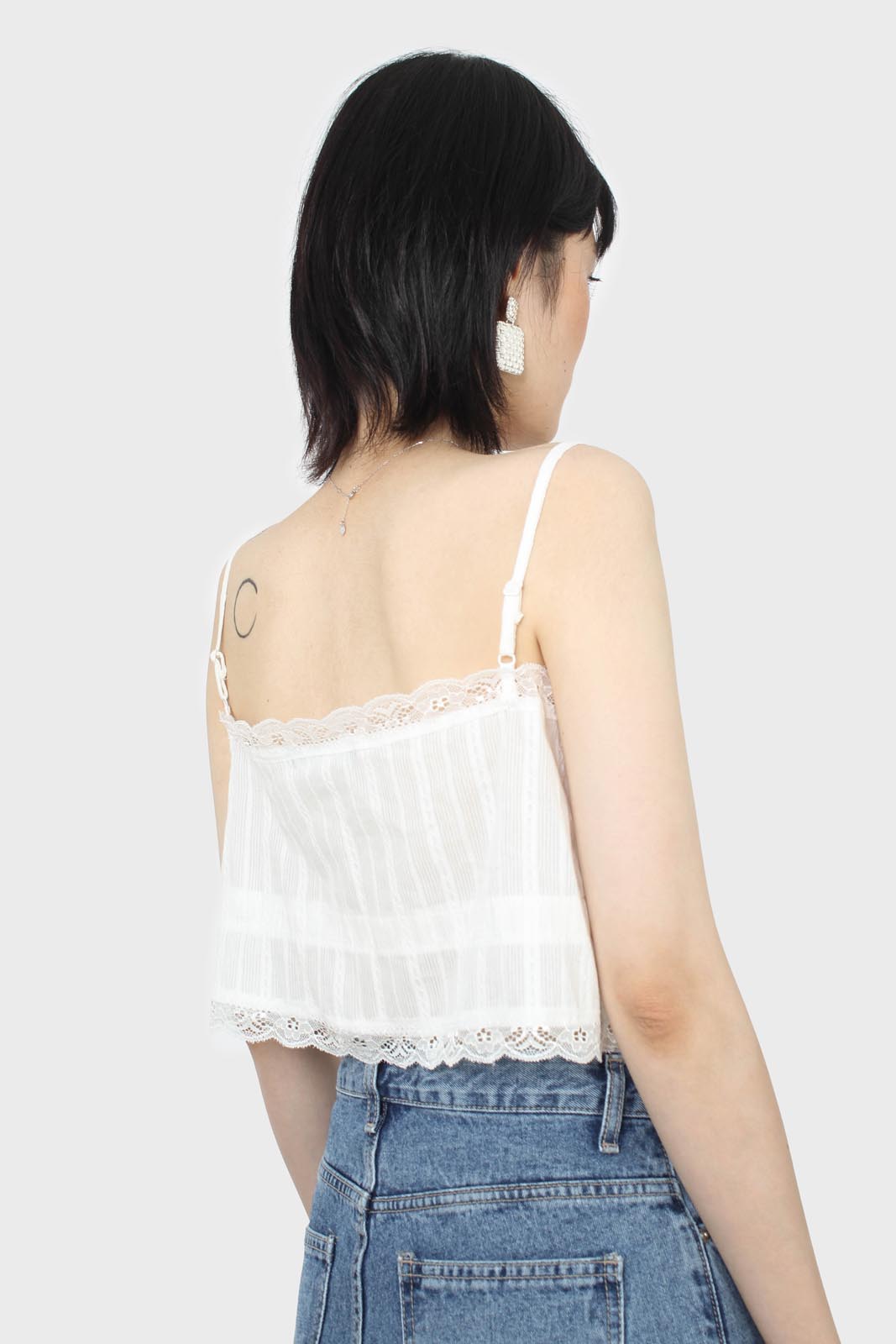 Ivory lace trim button front strappy cami_2