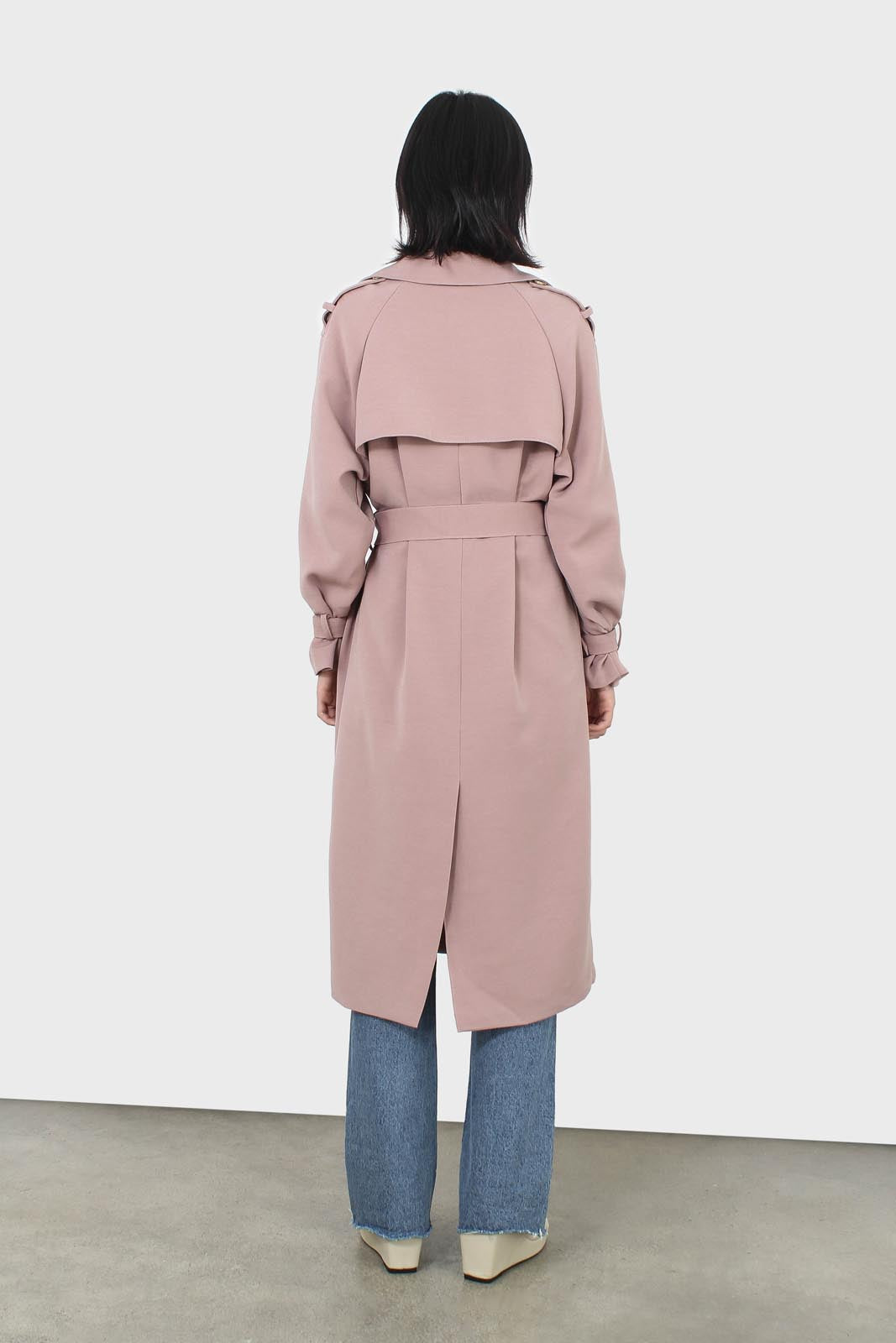 Pale pink double breasted trench coat_3