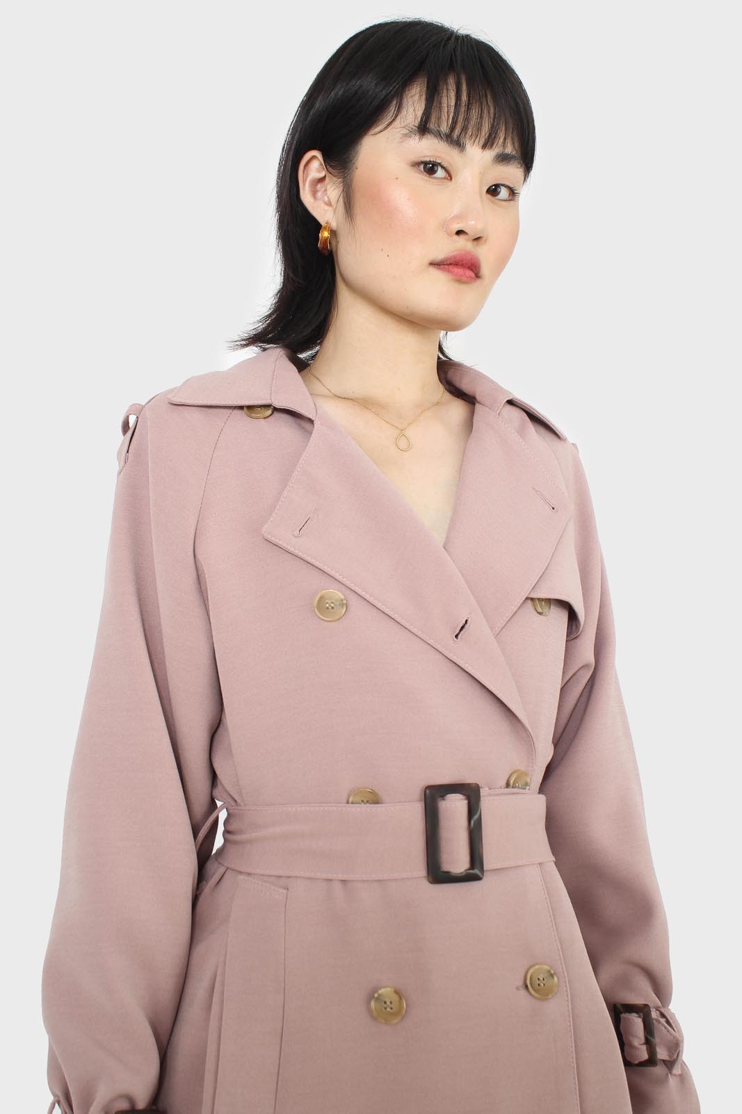 Pale pink double breasted trench coat_9