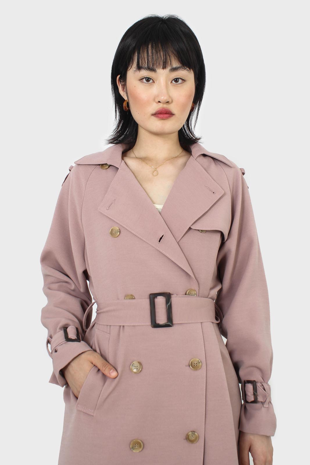 Pale pink double breasted trench coat_5
