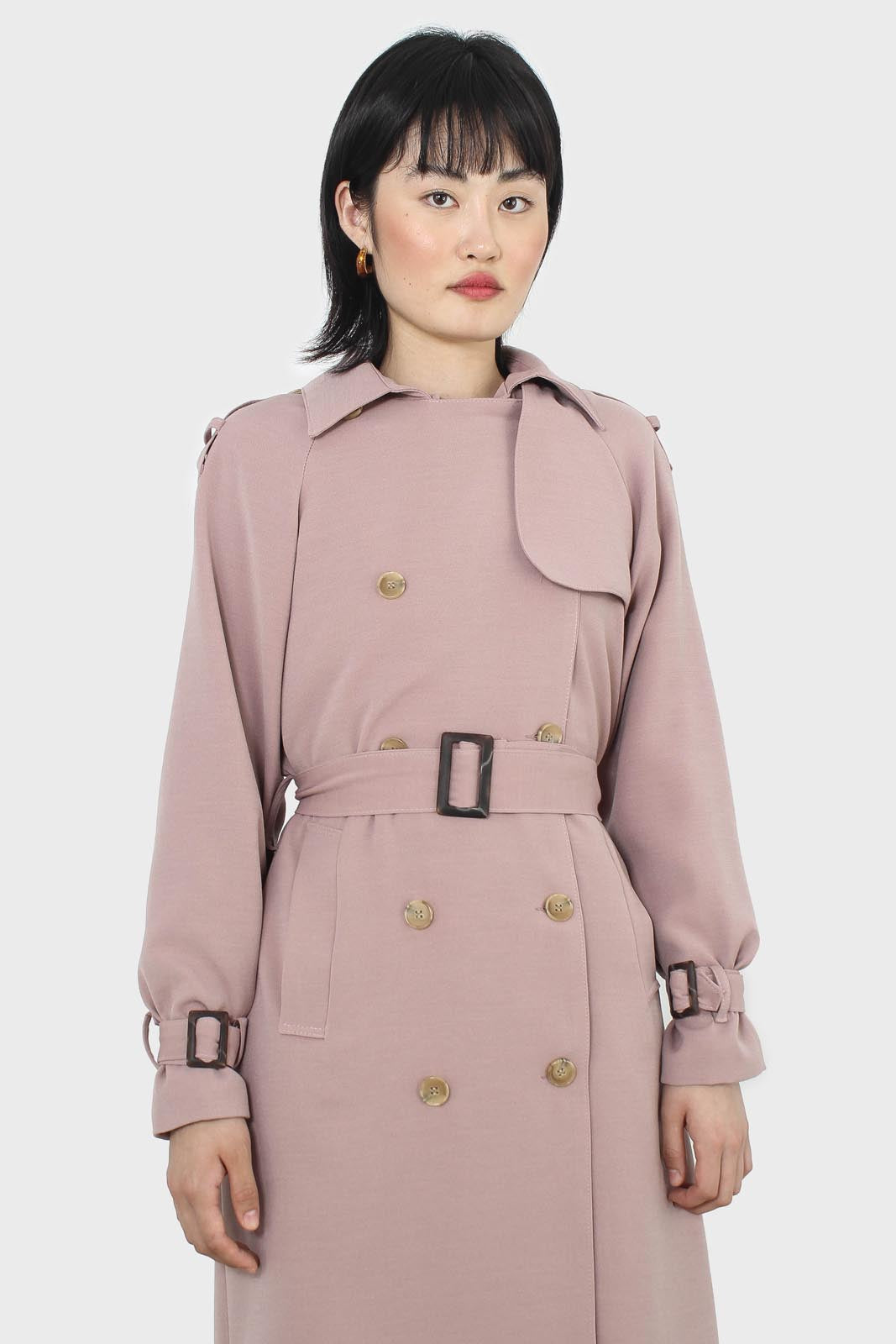 Pale pink double breasted trench coat_2