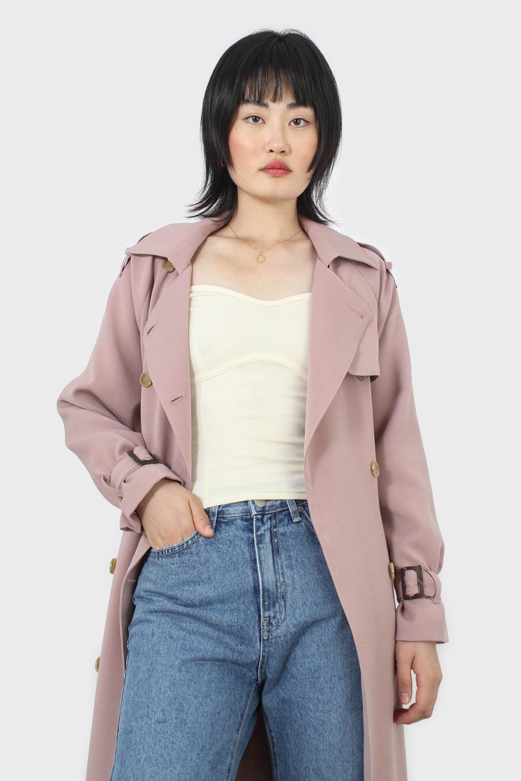 Pale pink double breasted trench coat_6