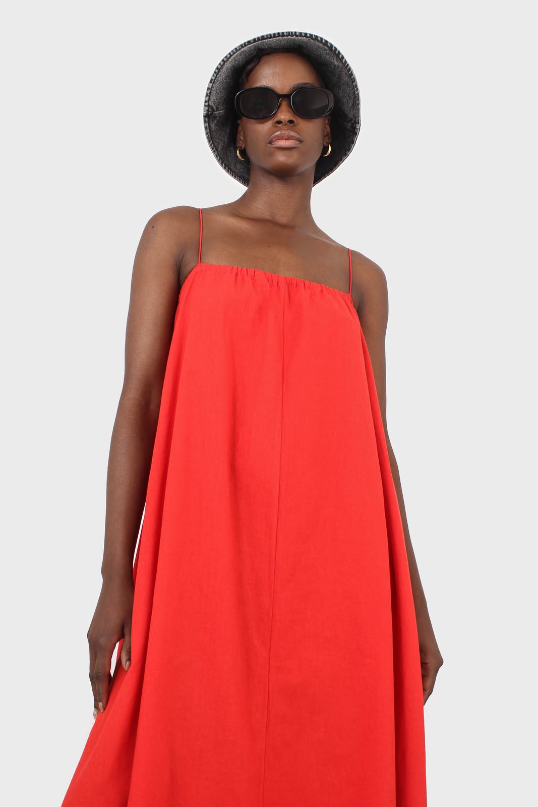 Bright red thin strap maxi dress_6