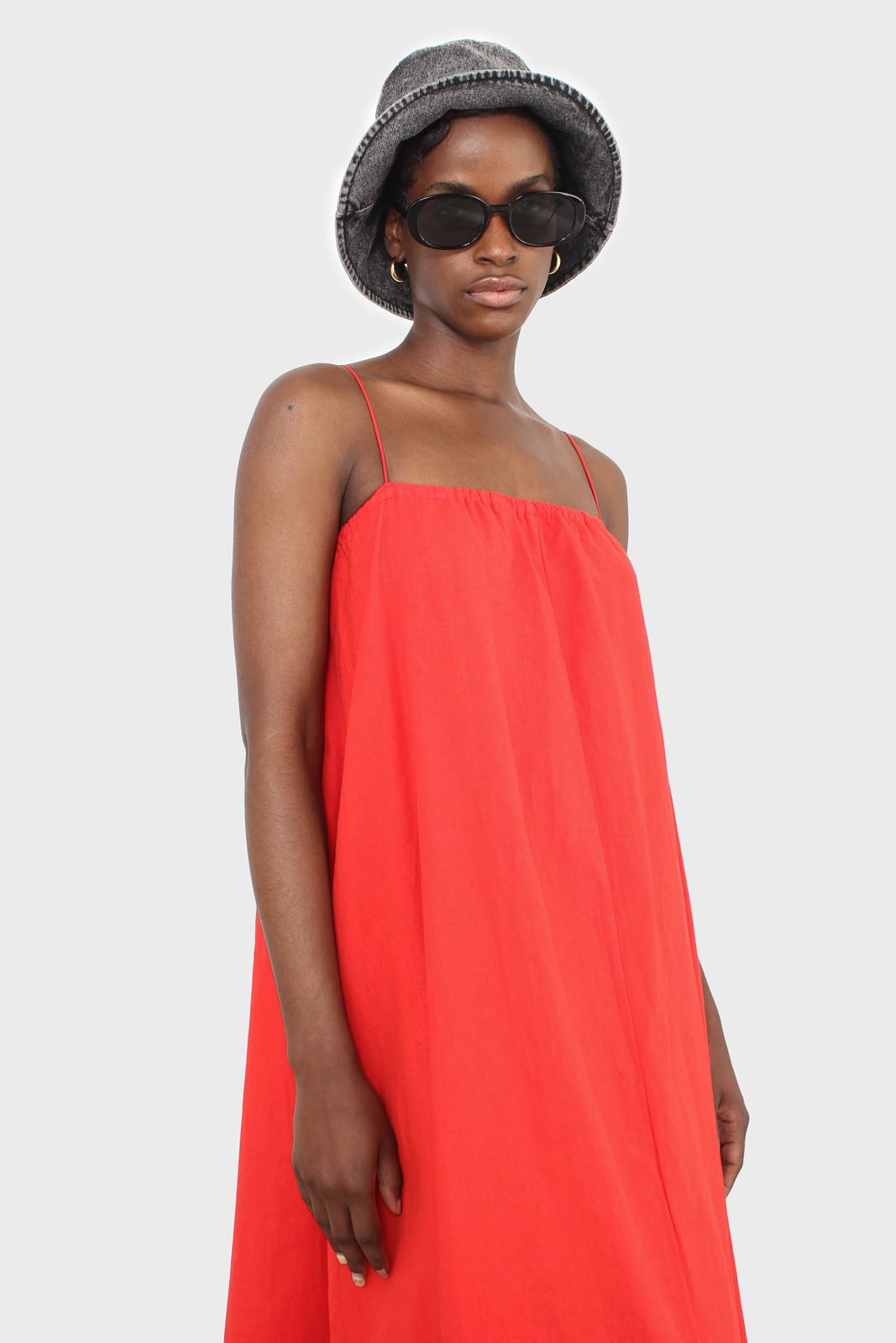 Bright red thin strap maxi dress_8