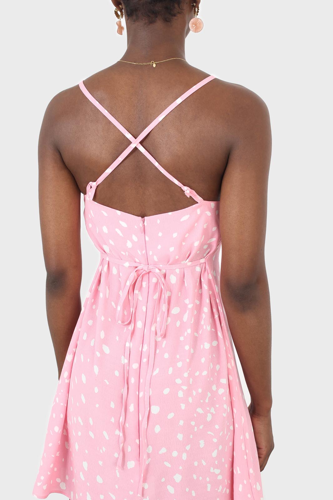 Pink and ivory animal print mini dress_2