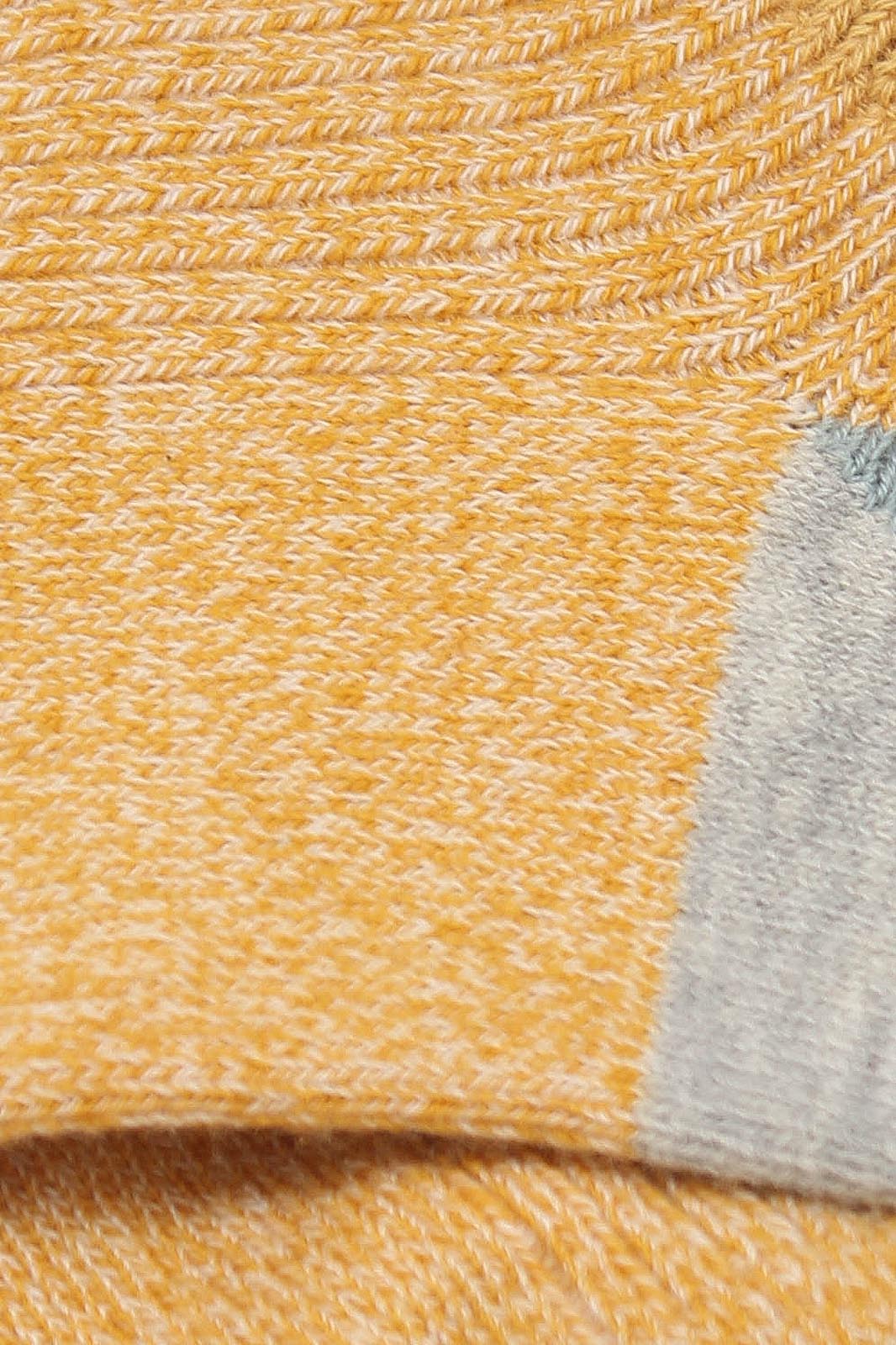 Mustard flecked color block ankle socks_2