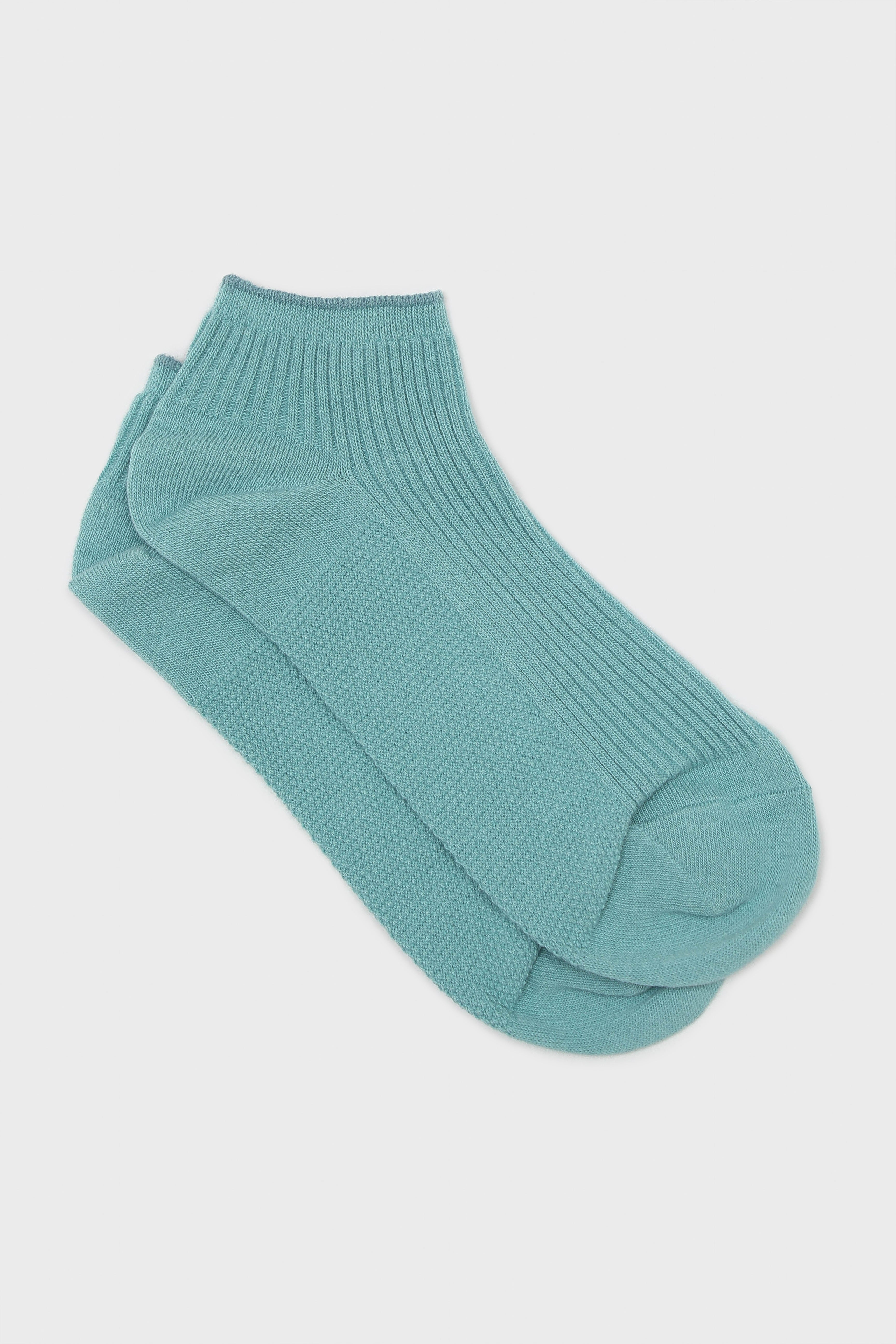 Mint texture ribbed ankle socks_1