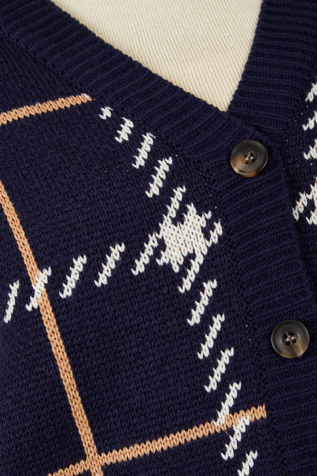 Blue bold checked button up cardigan_2