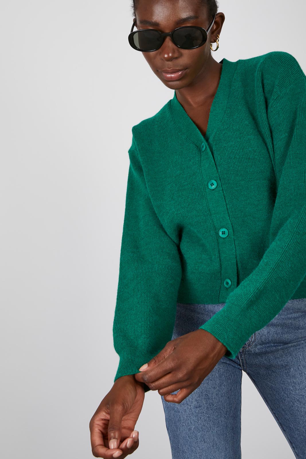 Emerald green smart cardigan_4