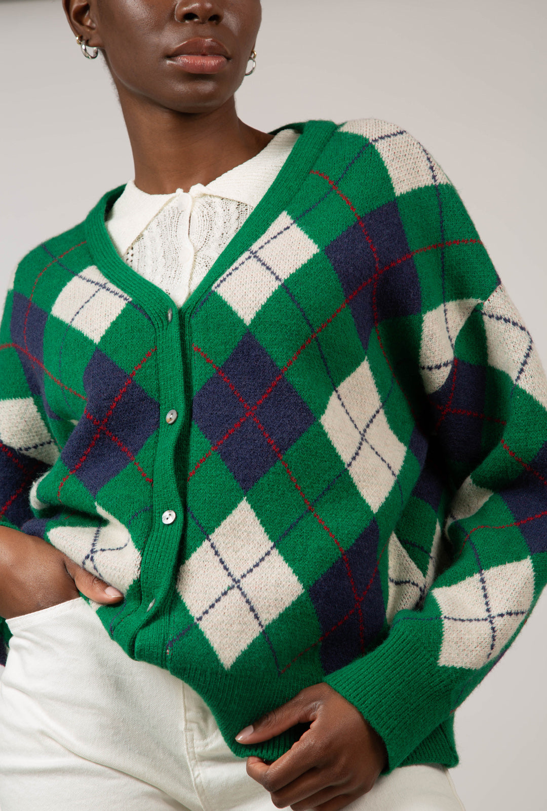 Green and navy argyle intarsia cardigan_1