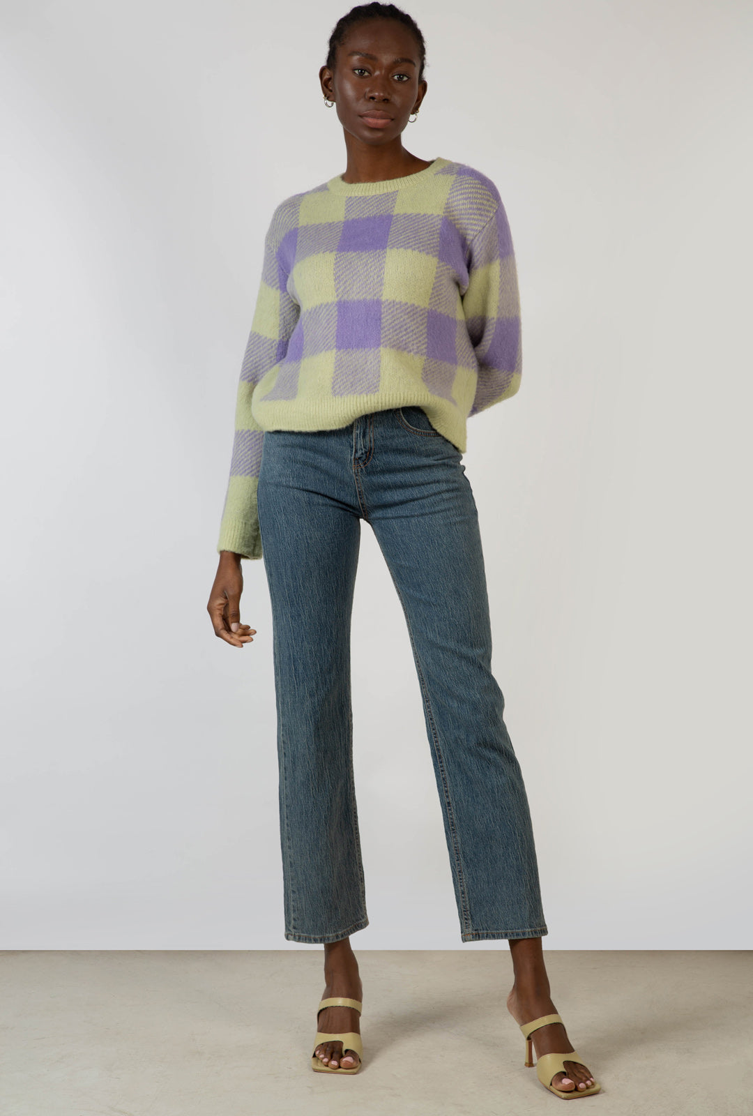 Mint green and lilac block plaid jumper_6