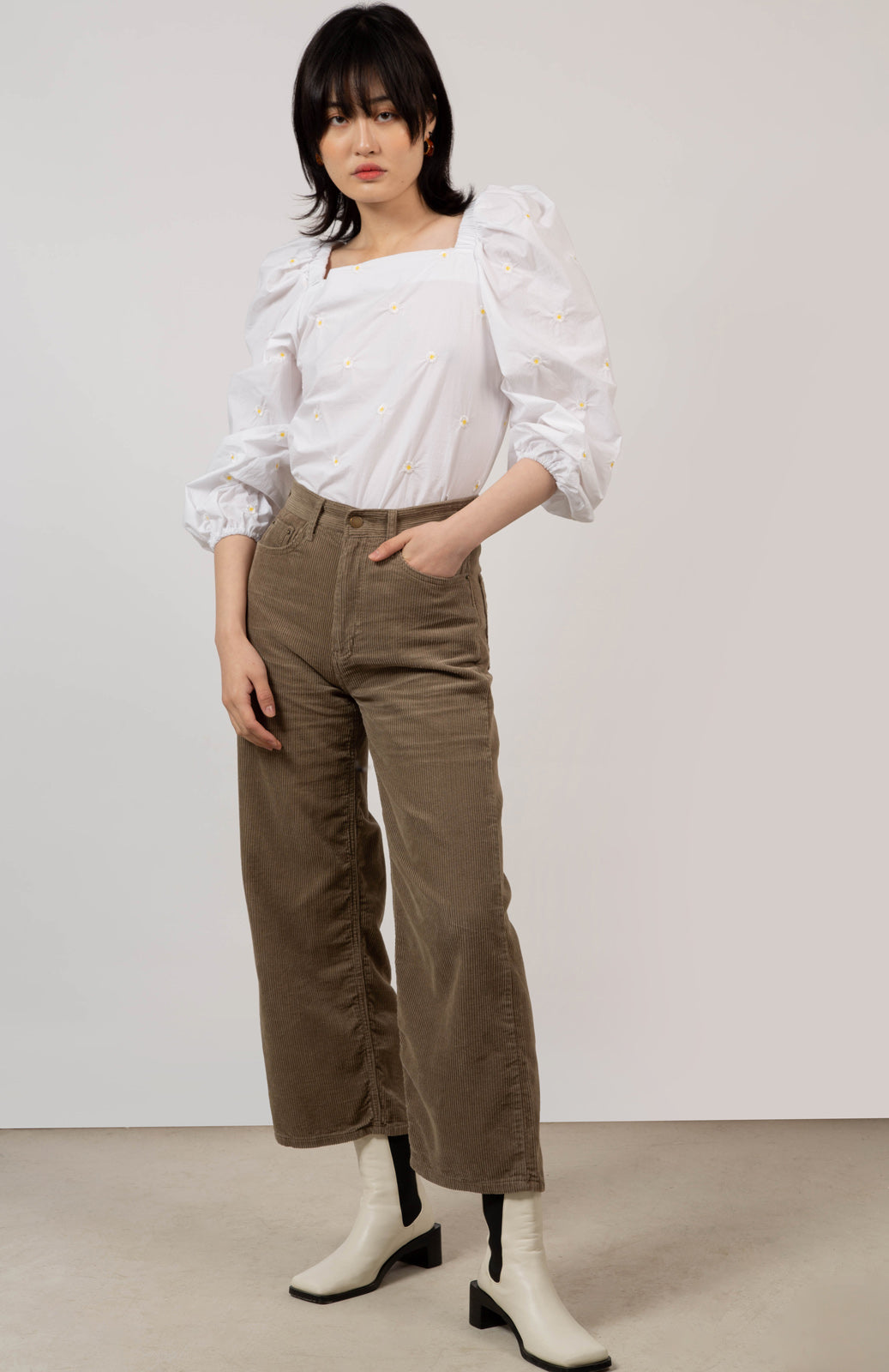 Brown corduroy loose fit trousers - 229_2