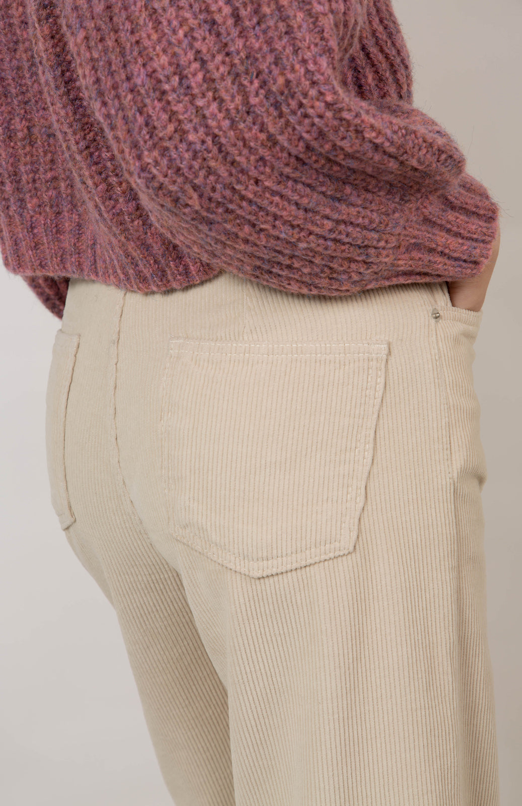 Ivory corduroy loose fit trousers - 229_8