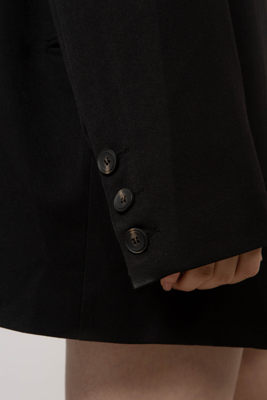 Black single breasted oversized blazer_5