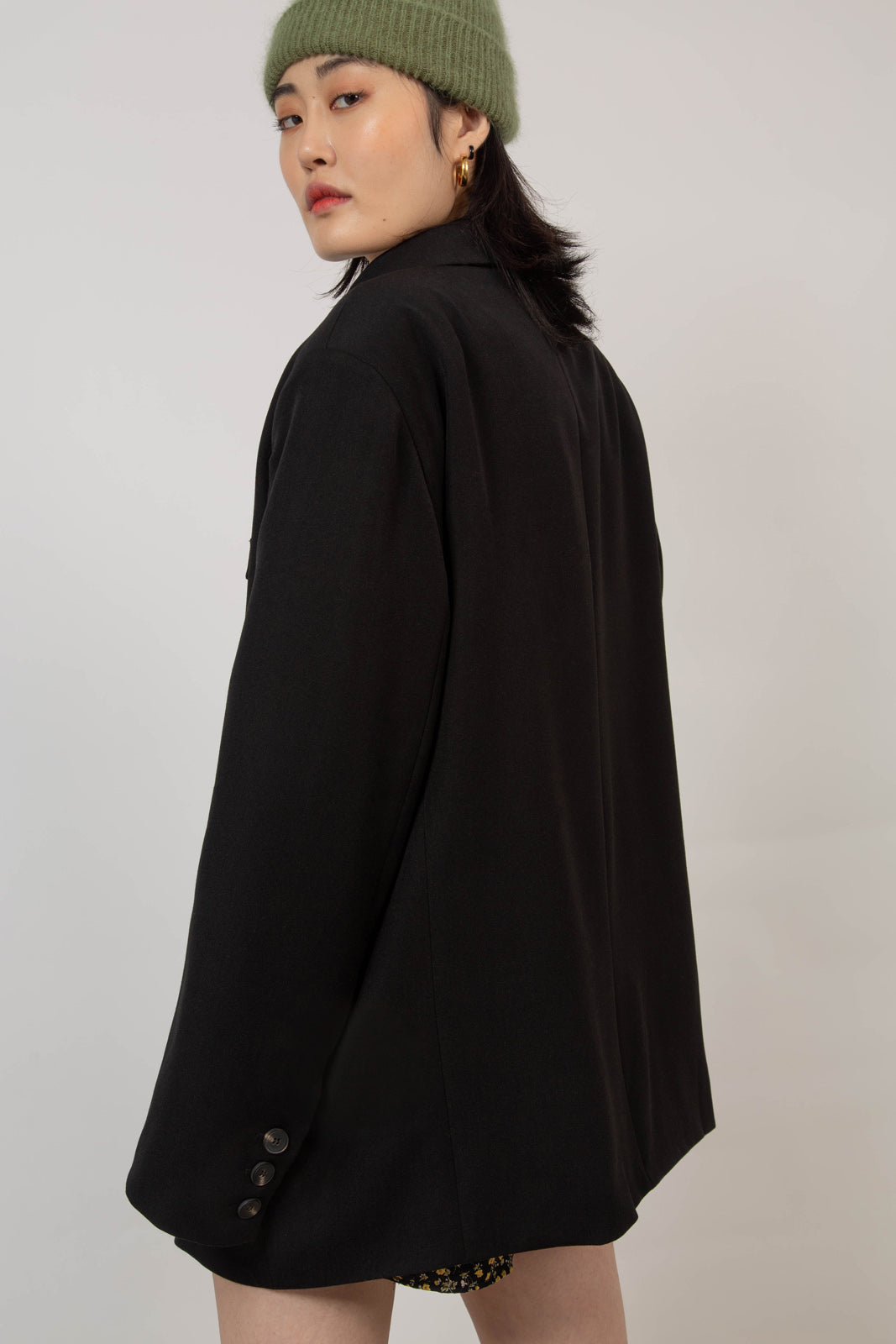 Black single breasted oversized blazer_10