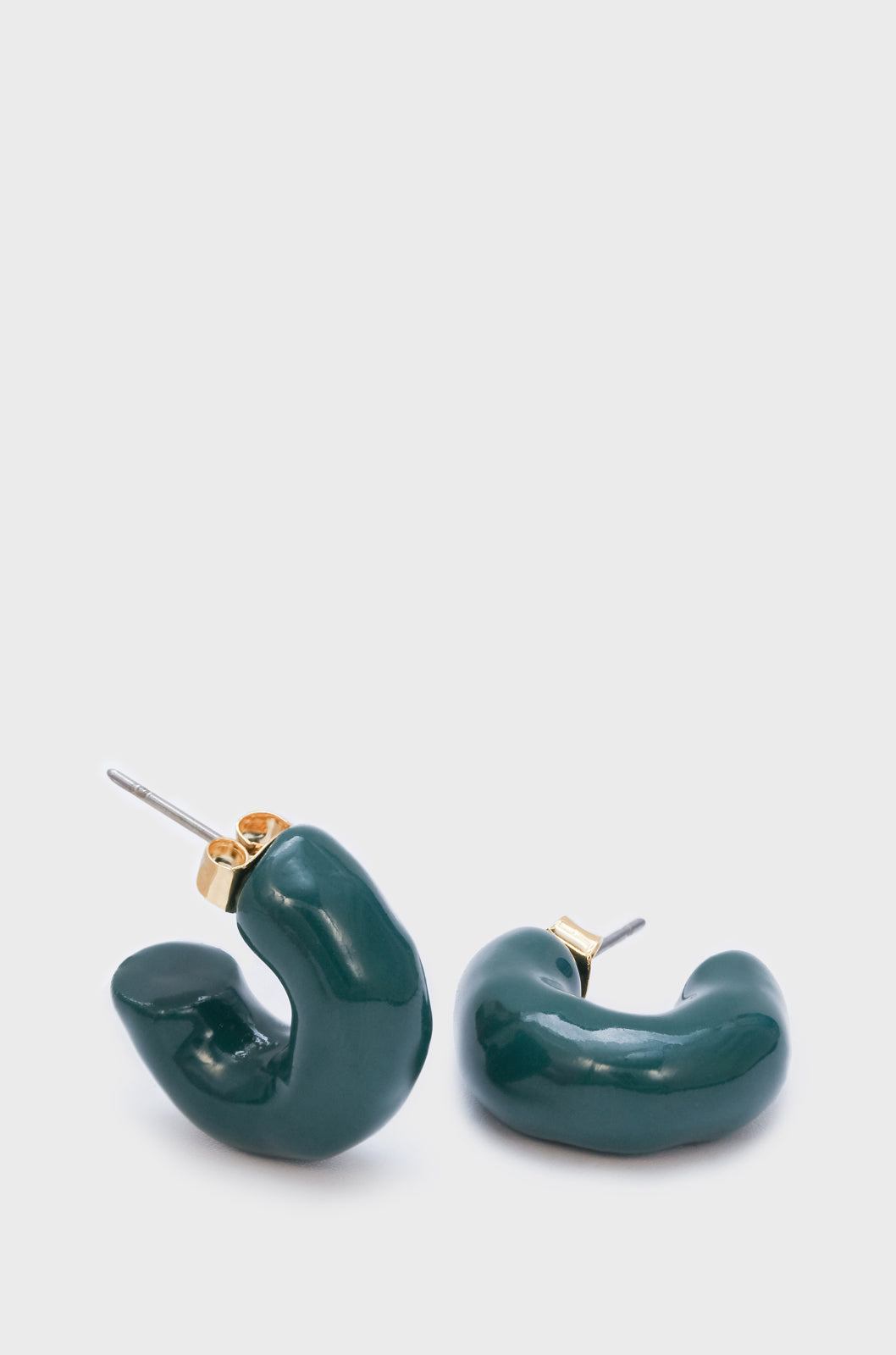Deep green enamel half hoops_1