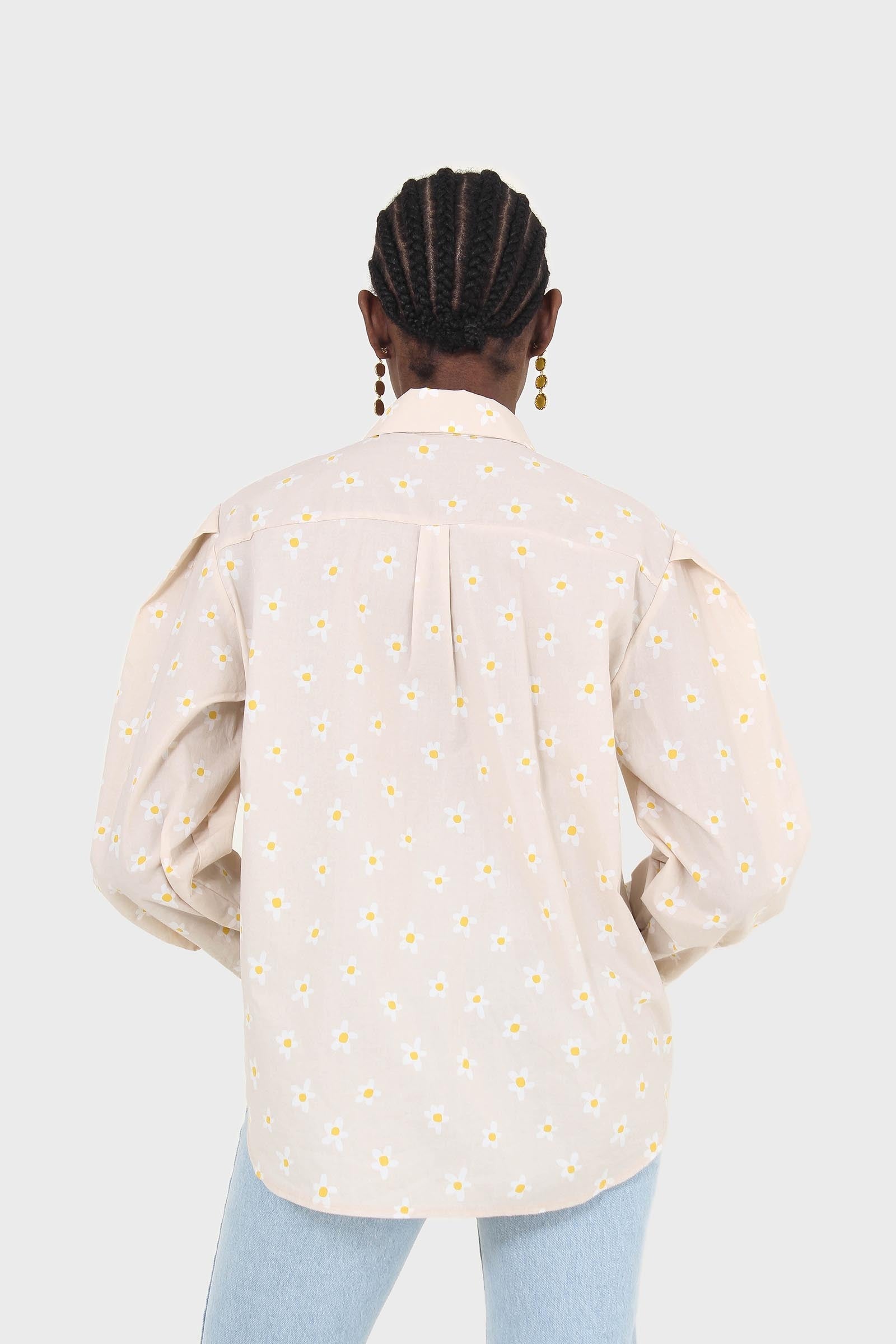 Ivory daisy print shirt_2