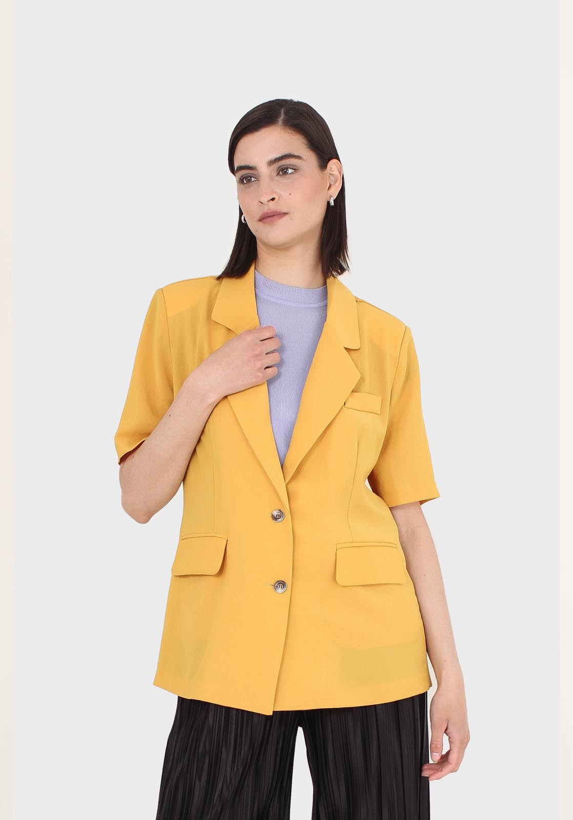 Bright yellow flap pocket oversized jacket_1