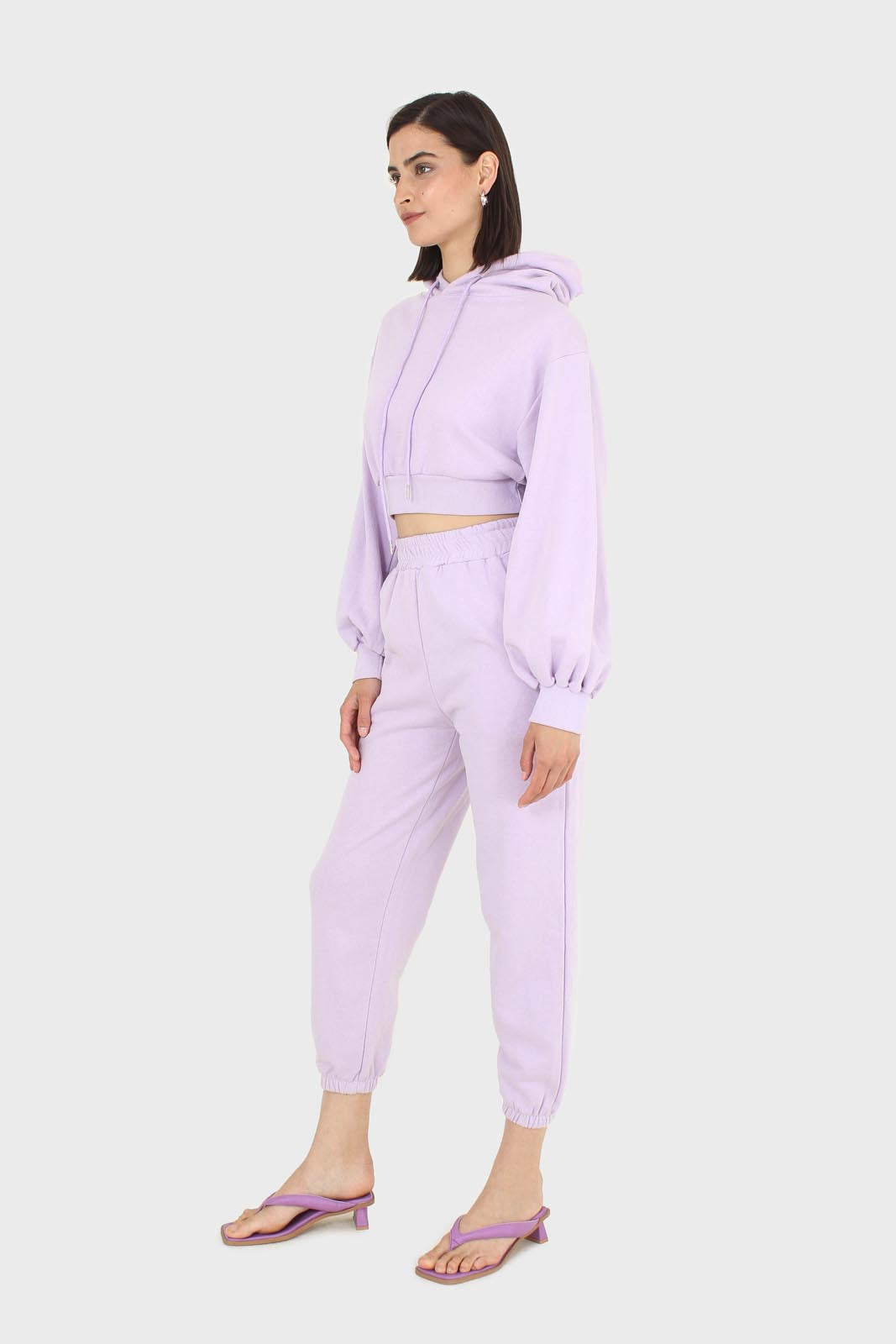 Lilac cropped hooded sweatshirt - set_6