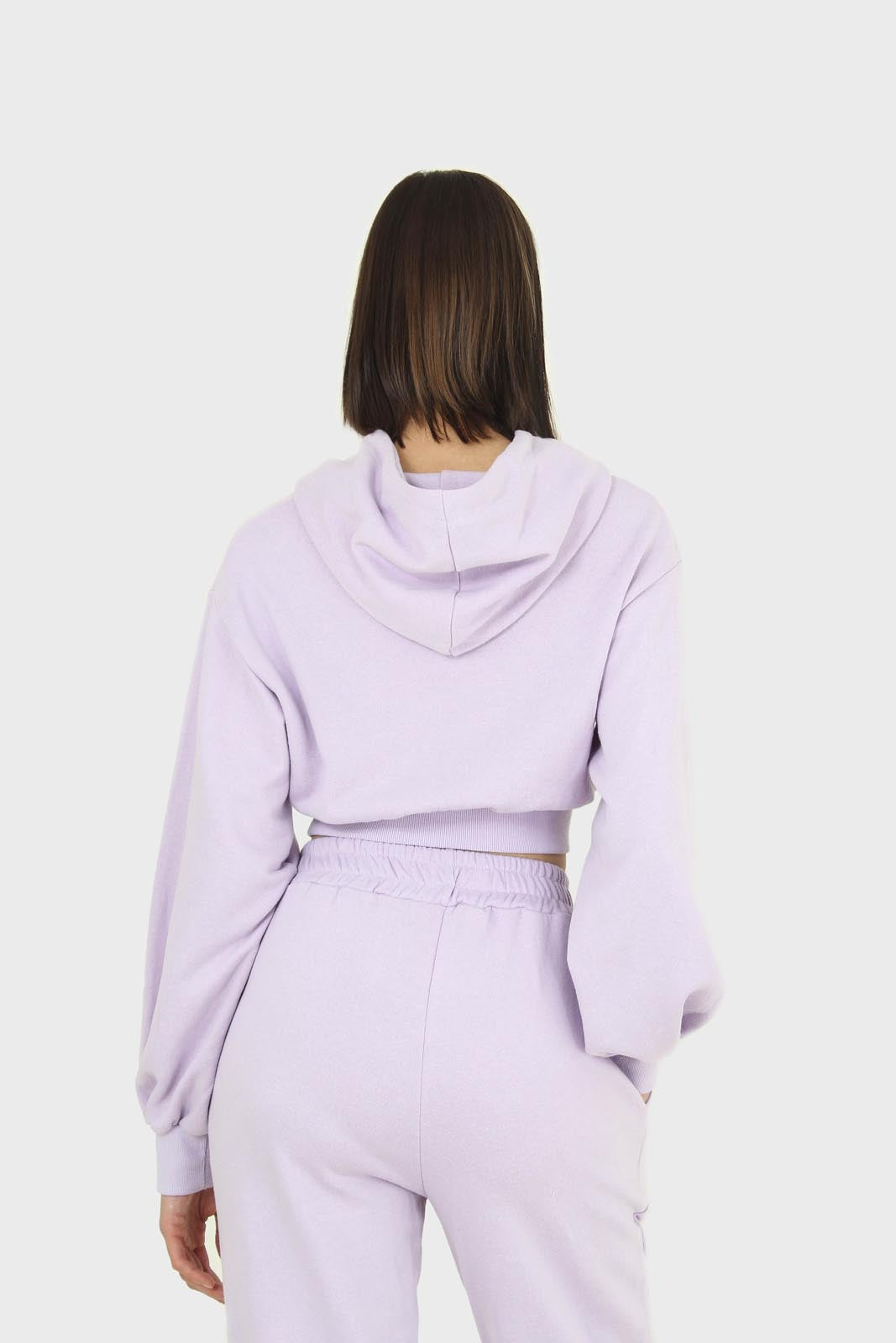 Lilac cropped hooded sweatshirt - set_3