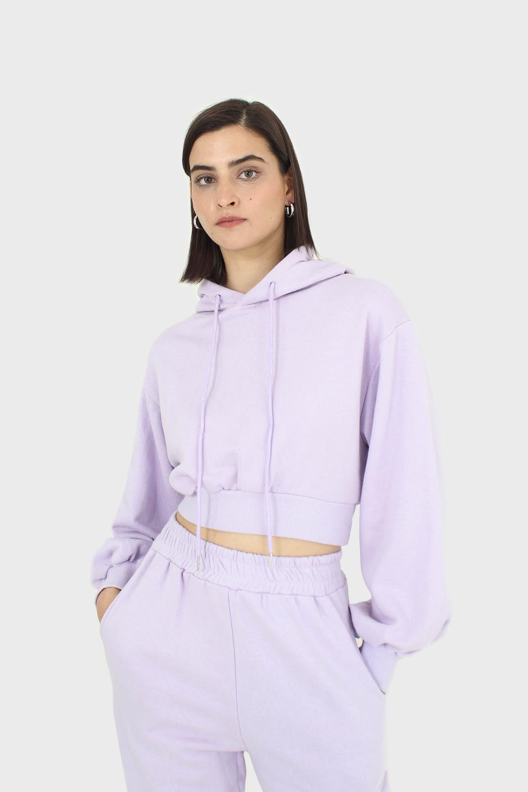 Lilac cropped hooded sweatshirt - set_4