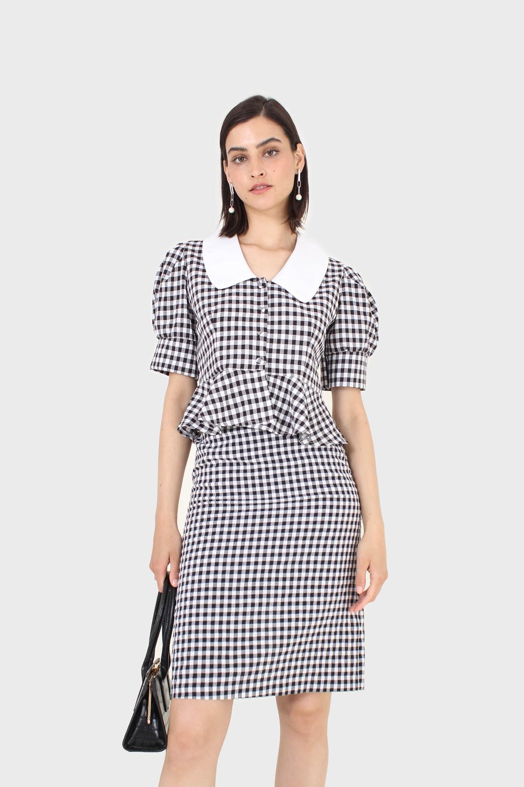 Black and white gingham mini skirt_6