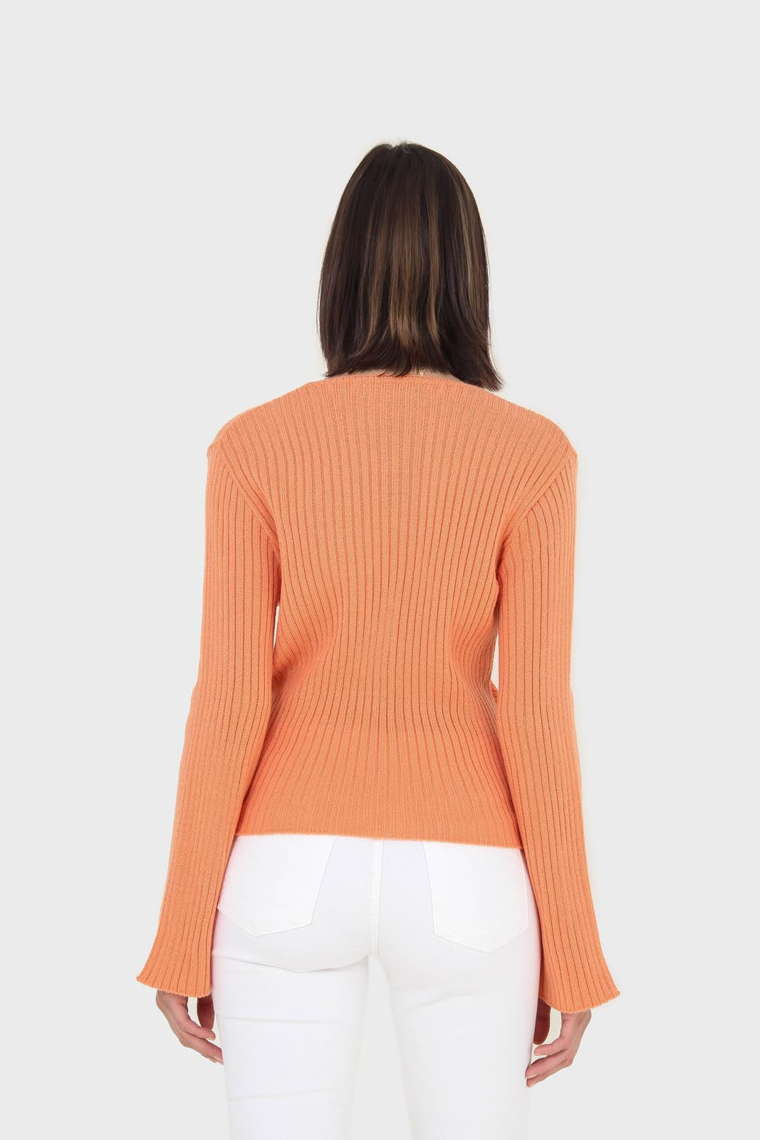 Orange pull front ribbed knit jumper_2