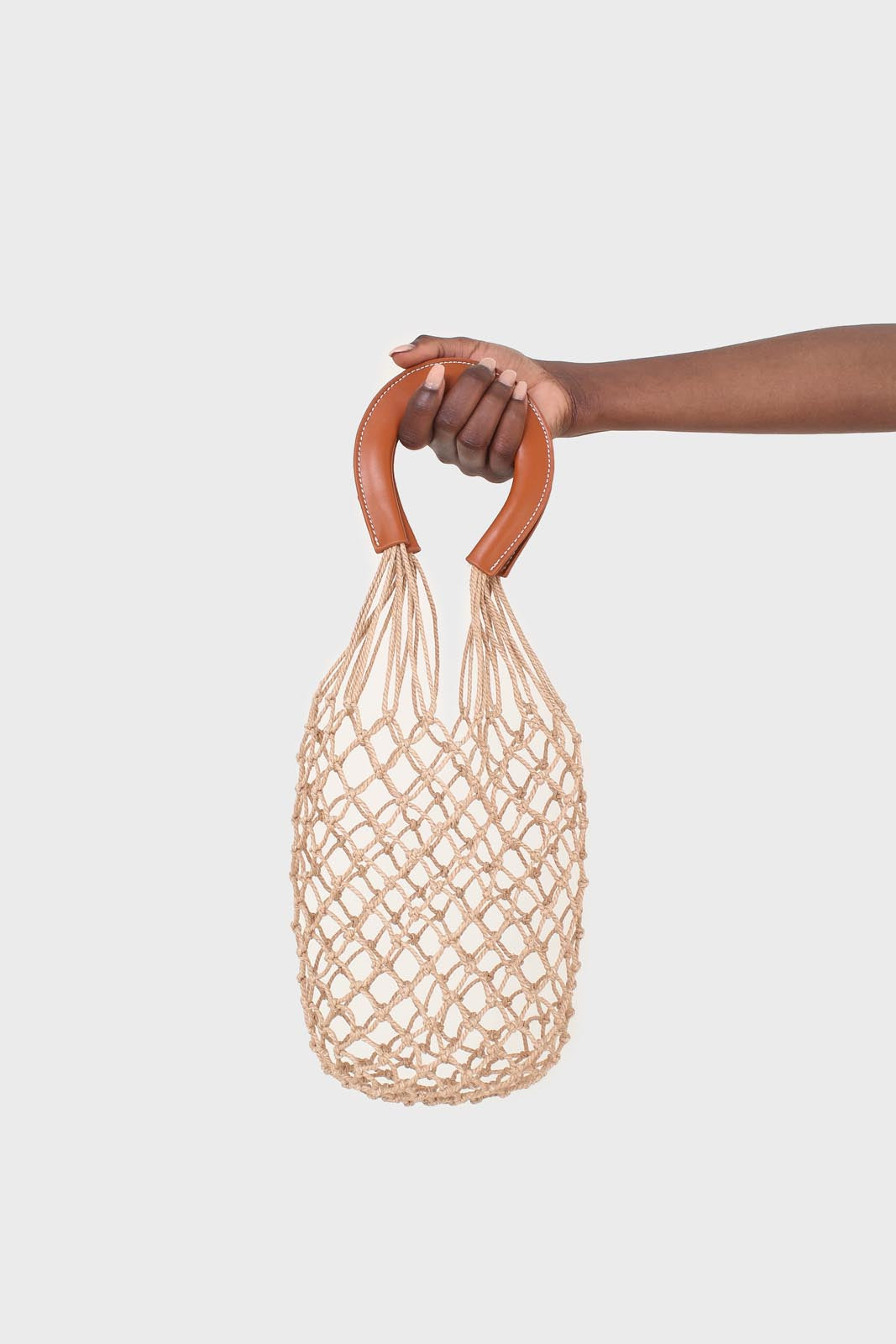 Camel net cylinder bucket bag_2
