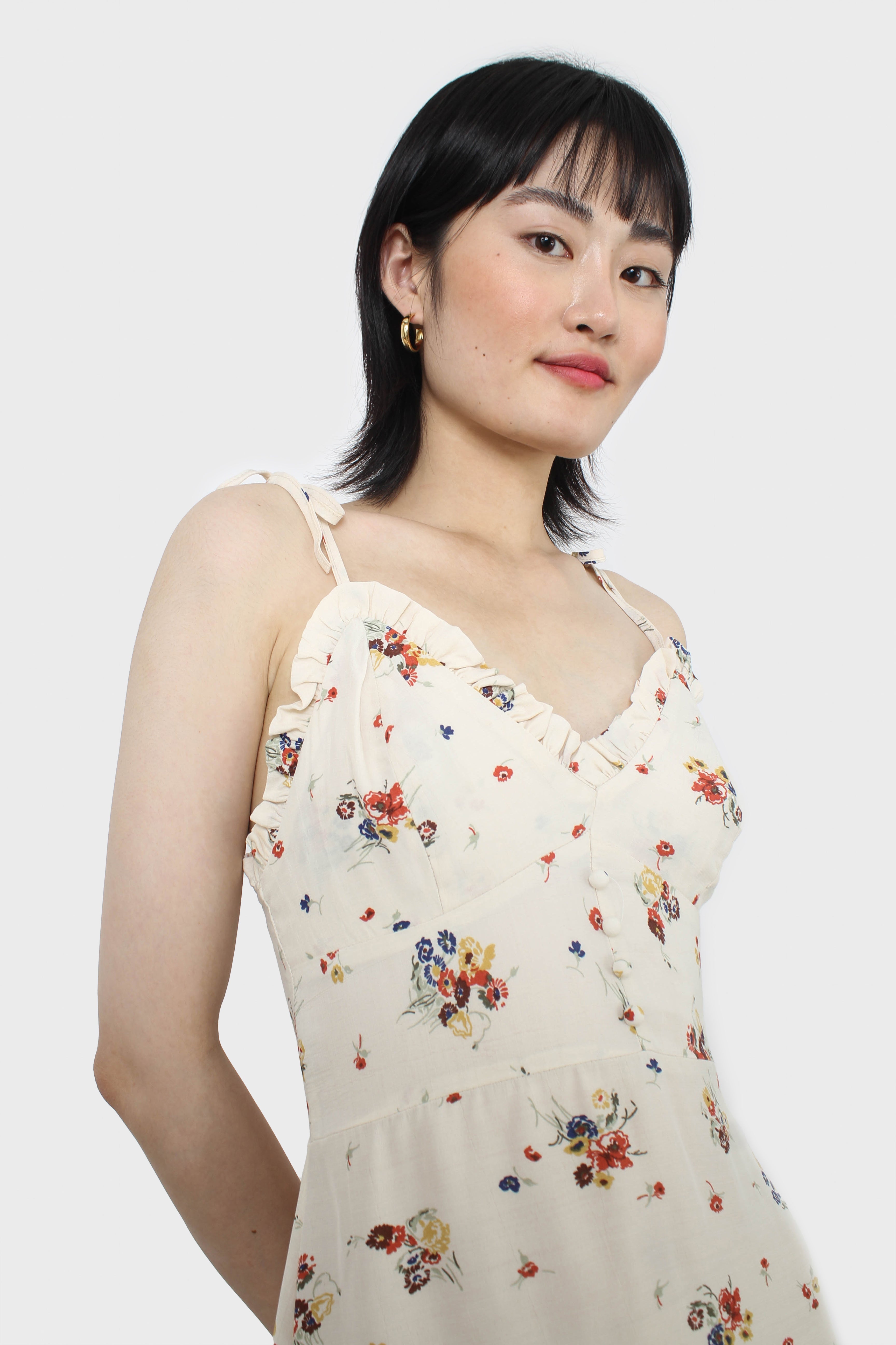 Ivory floral tie strap mini dress_7