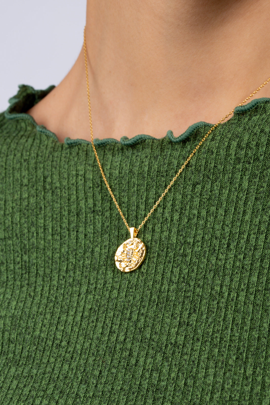 Gold zodiac charm necklace - Scorpio_3