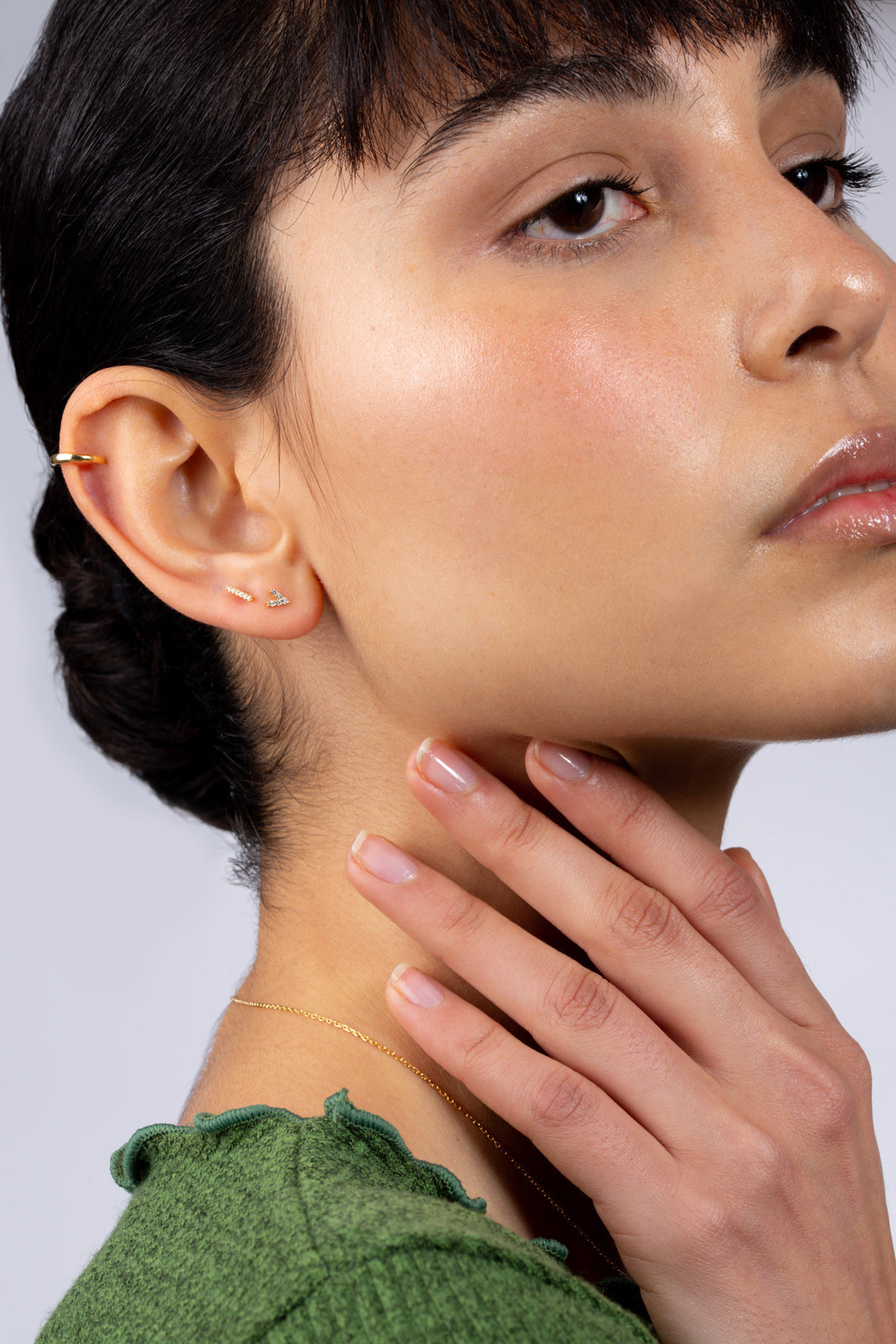 Silver tiny diamante bar stud_5