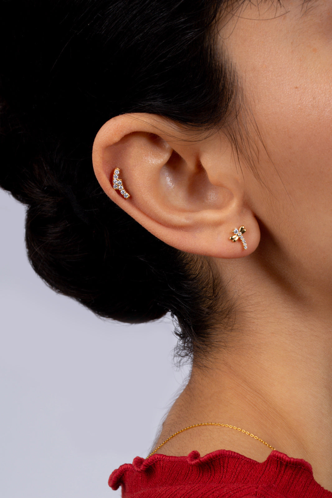 Silver diamante dragonfly stud_3