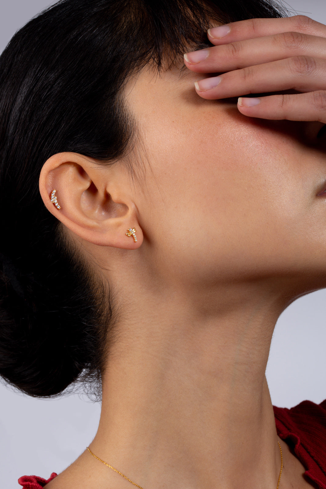 Gold diamante dragonfly stud_4