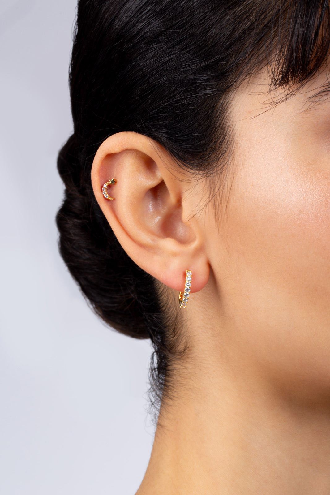 Silver diamante shooting star stud_2