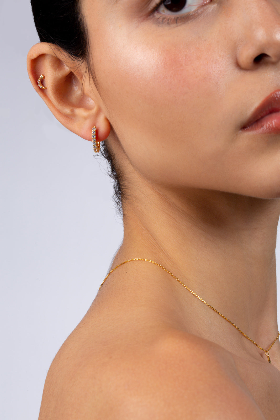 Silver diamante shooting star stud_3