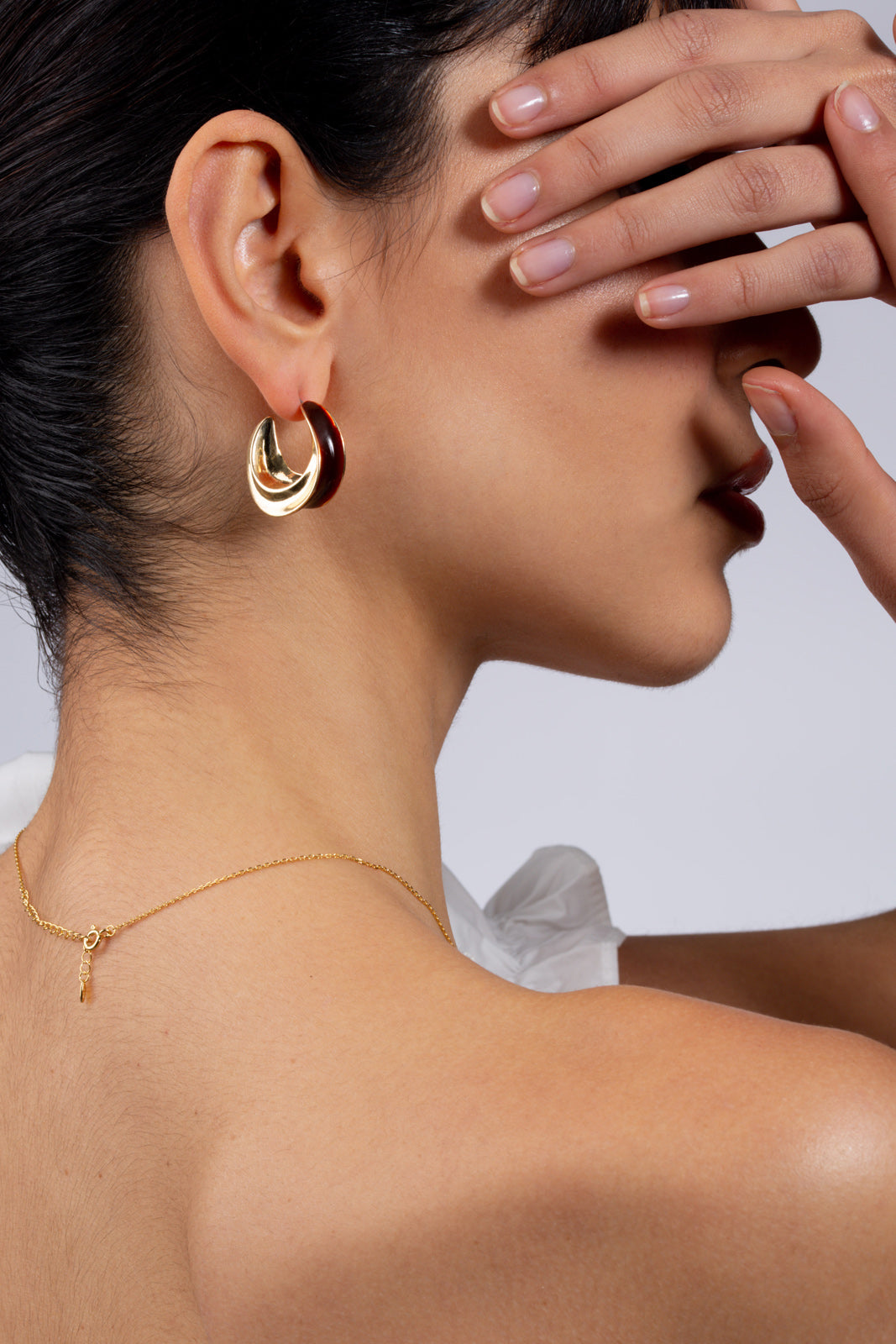 Brown and gold thick shaped hoops_3